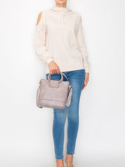 Braided top handle tote