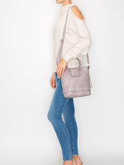 Braided top handle tote