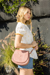 Front Pocket Flap Whipstitching Detailed Saddle