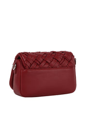Woven Flap Shoulder Bag