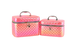 2in1 Cosmetic top handle quilted satchel