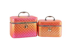 2in1 Cosmetic top handle quilted satchel