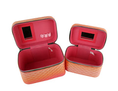 2in1 Cosmetic top handle quilted satchel