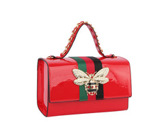 Ladies Satchel Purse Bee Charm Pendant Handbag