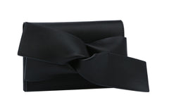 Evening Clutch Messenger Style With Cute Bow Tie Purse Vegan Pu Leather Crossbody Shoulder Bag