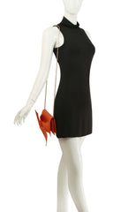 Evening Clutch Messenger Style With Cute Bow Tie Purse Vegan Pu Leather Crossbody Shoulder Bag