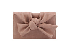 HF Evening Clutch Messenger Style With Cute Bow Tie Purse Vegan PU Leather Crossbody Shoulder Bag CL-0170