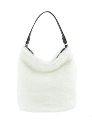 Faux Vegan Fur Top Handle Hobo