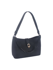 Chain Accented Hobo Handbag