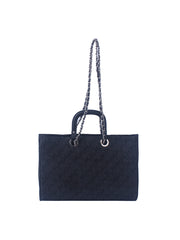 Quilted Design Denim Tote Handbag