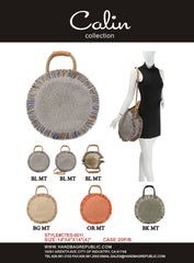 Straw Handbags Women Round Straw Bags Natural Chic Hand Large Summer Beach Tote Woven Handle Shoulder Bag