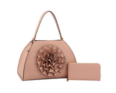 D-0690W Fashion Flower Shape Tote Handbag With Matching Wallet