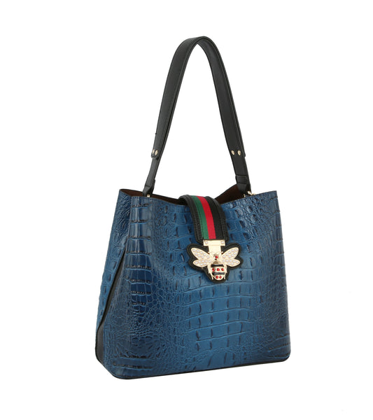Fashion Croco Bee Stripe Hobo handbag