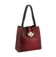 Fashion Croco Bee Stripe Hobo Handbag