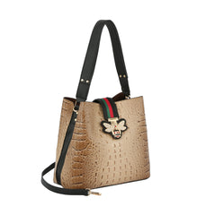 Fashion Croco Bee Stripe Hobo Handbag