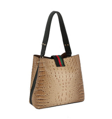 Fashion Croco Bee Stripe Hobo Handbag