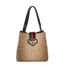Fashion Croco Bee Stripe Hobo Handbag