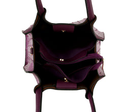 Fashion Croco Bee Stripe Detailed Top Satchel Bag