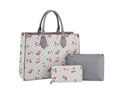 Fashion Cherry Monogram Satchel With Wallet 3-1 Set