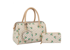 Fashion Monogram Avocado Satchel with Wallet