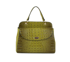 Fashion Croco And Plain Double Satchel With Wallet