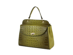Fashion Croco And Plain Double Satchel With Wallet