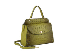 Fashion Croco And Plain Double Satchel With Wallet