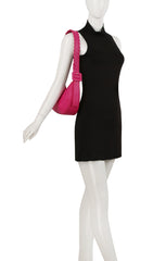 Buckle Detailed Half Moon Shoulder Bag