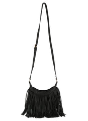 Whipstitching detail fringe crossbody