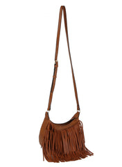 Whipstitching detail fringe crossbody