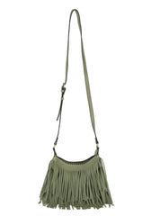 Whipstitching detail fringe crossbody