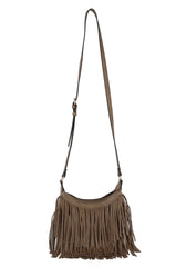 Whipstitching detail fringe crossbody