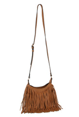 Whipstitching detail fringe crossbody
