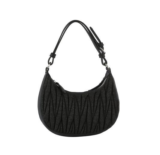 Quilted denim shoulder bag