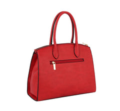 Fashion Bee Stripe Top Handle Satchel With Wallet