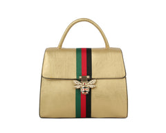 Fashion Bee Stripe Satchel With Wallet