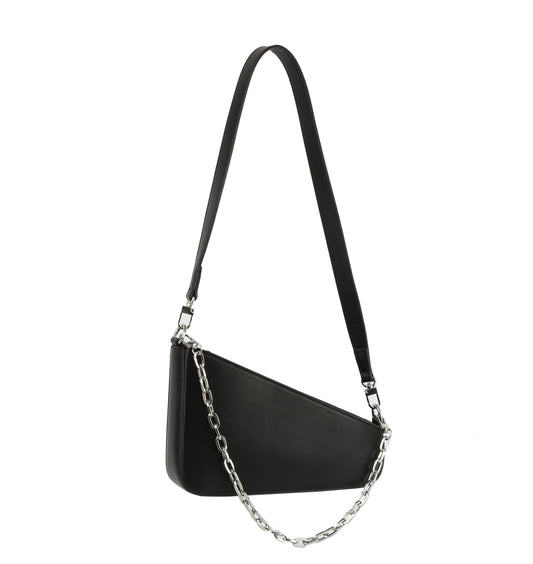 Oblique Shoulder Bag With Chain