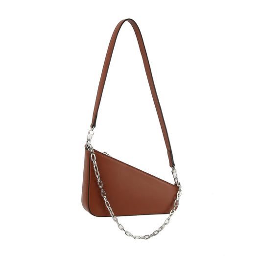 Oblique Shoulder Bag With Chain