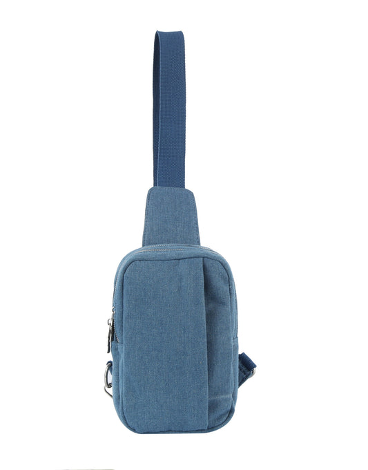 Front pocket denim sling bag