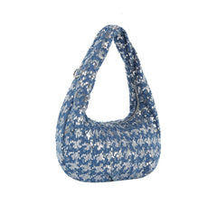 Sequin Denim Shoulder Bag