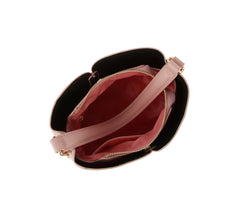 Button Detailed Triple Compartments Tote Bag