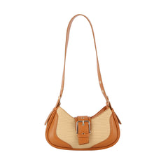 Y2K Buckle Detailed Two Tone Shoulder Bag
