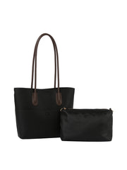 2 In 1 Button Detailed Front Pocket Tote