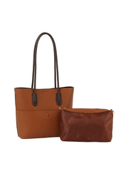 2 In 1 Button Detailed Front Pocket Tote