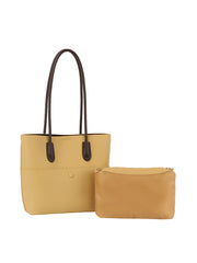 2 In 1 Button Detailed Front Pocket Tote