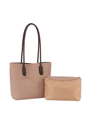 2 In 1 Button Detailed Front Pocket Tote