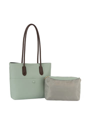 2 In 1 Button Detailed Front Pocket Tote