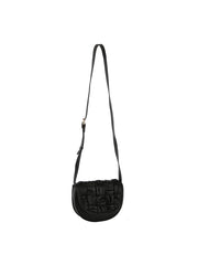 Woven front flap saddle bag