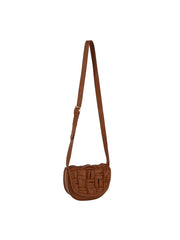 Woven front flap saddle bag
