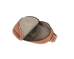 Multiple Zip Stripe Sling Bag